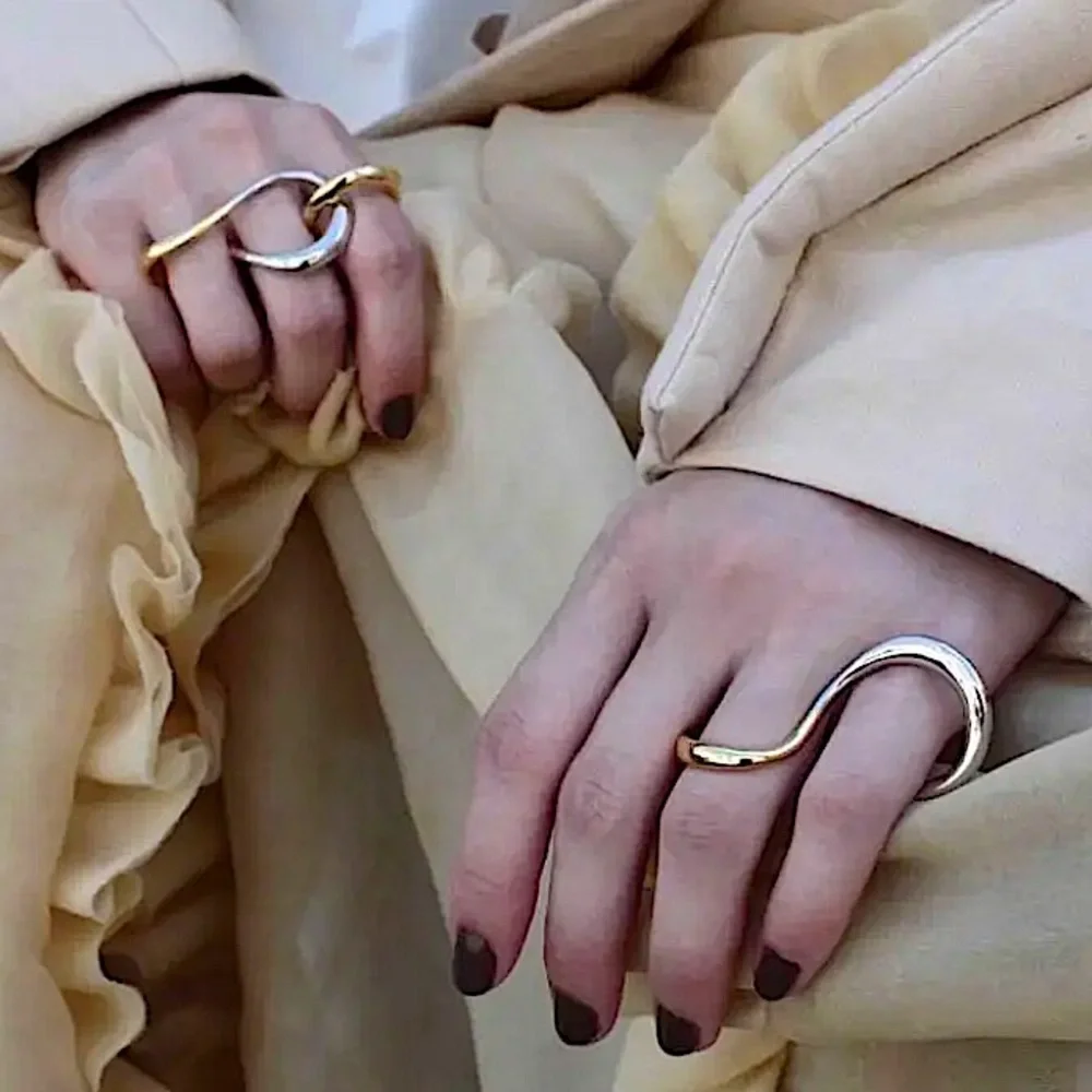Sterling Silver Geometric Ring, Versatile, Creative, Design, Unique, Trendy